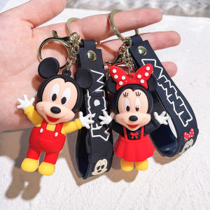Potdemiel | Halloween Anime Mickey Keychain Cartoon Cute Minnie Keyring Student Bag Hanging Mickey Mouse Key Chain Christmas Gifts
