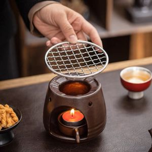 Nướng Bbq Tròn Bằng Thép Không Gỉ Ngoài Trời Nấu Ăn Lưới 304 Cấp Thực Phẩm Để Hút Trà Và Thịt Tương Thích Với Bếp Gốm Điện