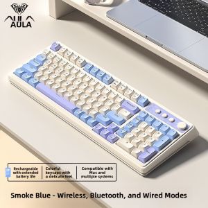 AULA-MOJING | Bluetooth Wired Keyboard with Display High Aesthetics Gaming