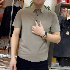 Mens Polo Shirt Comfortable Casual Pure Color Versatile Fashionable Summer Short Sleeve Youth Trendy Plain Collar Design