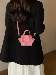 Pink Mini Dopaamine Crossbody Bag Womens Luxury Small Elegant High-End Feeling Fashionable Solid Color Handbag for Youth