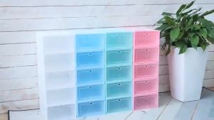 Kotak Sepatu Lipat Transparan: Organizer Sepatu Tebal & Desain Minimalis