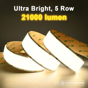 Ultra Bright COB LED Strip Light 4300 Lumen/m 1600LEDs/m High Density Flexible Dimmable Led Lighting RA90 3000K 4000K 6500K 24V