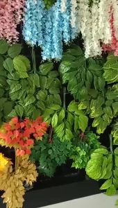 12PCS/1pack Gold/White/Red Artificial Maple/Mango Leaves Beautify Indoor Fake Green Leaf Tree Decoration