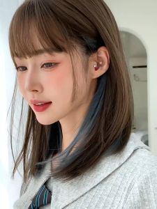 MERK HYO-RI - RAMBUT PALSU WIG KOREA CEWE CEWEK WANITA PONI DEPAN GRADASI OMBRE BROWN BLUE COKLAT BIRU PENDEK PANJANG SEBAHU TEBAL LURUS SMOOTING KOREA HALUS LEMBUT HAIRCLIP HAIR EXTENSION K121 H6150