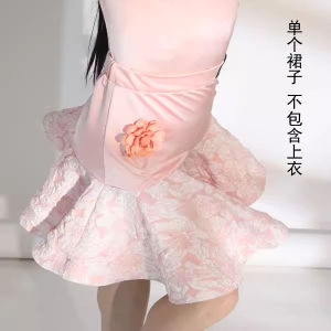 Childrens Latin Dance Outfit Professional Training Performance Skirt Set Long Sleeve Spring Summer New Style for Girls