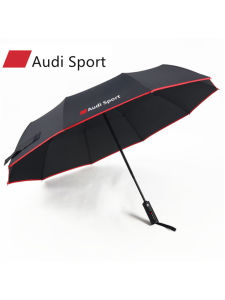 Audi Automatic Long Handle Folding Umbrella Car Mounted Sunshade Dual Purpose Umbrella for Adults Stainless Steel Shaft