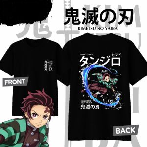 Bandai | Demon Slayer Kamado Tanjiro Pure Cotton T-shirt for 2026 Summer Kids/Mens/Womens Fashion Casual Cosplay Short Sleeved T-shirt