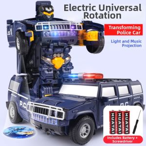 Electric Dancing Transforming Rotating All-Direction Police Car Toy