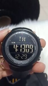 Jam Tangan Pria Original Pacific 83110 Digital Sporty Karet Rubber Mewah Fashion Cowok Kekinian Keren Elegan