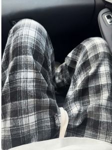 HetingHOME | Hetinghome Casual Loose Mens American Style Autumnal Trendy Couples Long Pants Straight Leg Pocket Mid Waist Washed