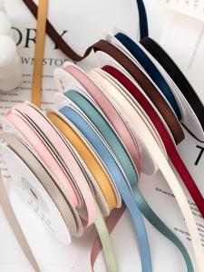 ริบบิ้นซาตินผ้าฝ้าย 6 มม. DIY ทำมือ วัสดุตกแต่งผม ริบบิ้นผูกโบว์ผีเสื้อ ของขวัญงานแต่งงาน บรรจุภัณฑ์เค้กอบ ริบบิ้นผ้าฝ้าย