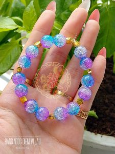 Chuỗi vòng tay Tinh Hà màu loang tam sắc size 10ly