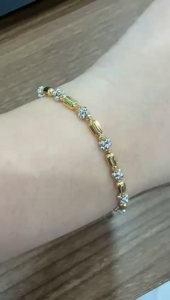 Poh Heng Jewellery 22K Beaded Bracelet in Yellow White Gold[Price By Weight]
