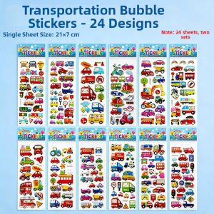 WEIBAI | Jelly 3D Bubble Sticker Transportation 1 Sheet