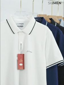 Áo polo nam cao cấp có cổ SIXMEN - Tặng Kèm Hộp Quà Xịn - PRIMEI Áo polo đen vải cá sấu cotton CVC thoáng mát thanh lịch