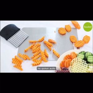 Stainless steel knife vegetable chopper grinder potatoes fries cutter shredder for vegetable cutter and slicer fruit cutter for kids potato fries chopper slicer potato knife slicer crinkle cutter french fries cutter wave knife kitchen utensilBINLU
