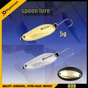 Pipeliness Hard Sequin Spoon Fishing Lureเหยื่อเหยื่อช้อน5Gแหวนแยกและตะขอเดี่ยว