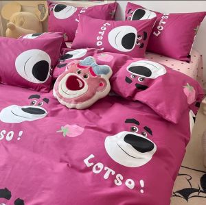 โทนชมพู ชุดเครื่องนอน ชุดผ้าปูที่นอน ผ้านวม ปลอกหมอน ผ้าปูที่นอน ครบชุดรวม 6 ชิ้น เก็บเงินปลายทาง