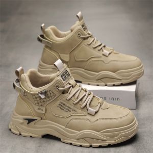 High-Top Mens Martin Boots Outdoor Climbing Anti-Slip Wear-Resistant Sports Leisure Fashion Shoes for Autumn And Winter