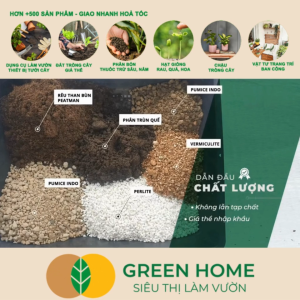 Đất Trồng Sen Đá GreenHome Soil Mix BA Bao 15dm3 ~ 6kg Trộn Sẵn 70% Đá Khoáng Thoát Nước Tốt