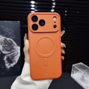 Luxury Matte For Magsafe Wireless Charge Phone Case For iPhone 17 Air 13 12 11 16 17 Pro Max 15 14 Plus With Lens Protect Cover