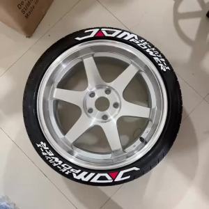 3D Thicken JDM Letters PVC Car Wheel Sticker Auto Tire Fashion Patch Waterproof Universal Decorative Accessory