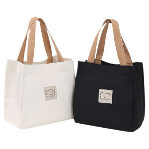 กระเป๋าผ้าใบขนาดใหญ่สำหรับใส่ของใช้สำหรับเดินทาง กระเป๋าใส่อาหาร กระเป๋าสะพายไหล่แบบลำลองสำหรับใส่เครื่องดื่ม กระเป๋าใส่ของสำหรับเดินทาง