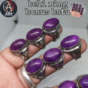 Cincin Ring Monel Anti Karat 18x13 Bonus Batu Giok