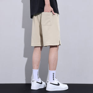 Romon Mens Summer Thin Breathable Loose Casual Sports Shorts American Trendy Brand Simple Straight Leg Five-Quarter Pants