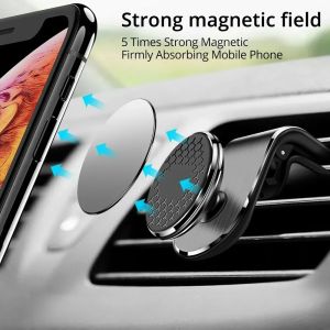 Magnetic Car Phone Holder with 5 Strong Built in Magnet 360° Rotation Phone Stand for Air Vent Universal Cellphone Holder in Car