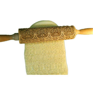 Black Pattern Engraved Rolling Pin