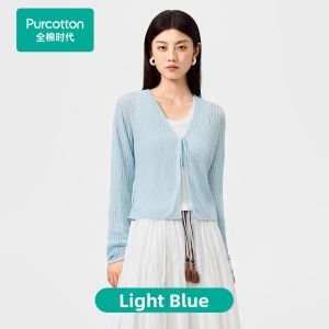 Purcotton | New White Elegant Style Short Tied V-neck Coat