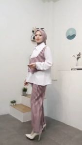 SETELAN POLOS ADIVA / ONE SET KEMEJA WANITA DEWASA / SETELAN BAJU CELANA TERBARU