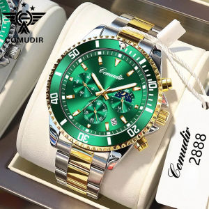 COMUDIR Luxury Stainless Steel Mens Quartz Watch With Luminous Water Resistant Material Stainless Steel Strap