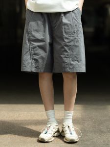 กางเกงขาสั้นทรงตรงหลวมๆ สไตล์ย้อนยุคสไตล์เมืองชาย สำหรับผู้ชายและผู้หญิง กางเกงขายาวห้าส่วน กางเกงขายาวทรงตรงสำหรับใส่ทำงานในฤดูร้อน