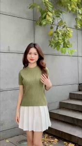 ÁO LEN CỘC TAY CỔ TRÒN  kiểu dáng basic nhiều màu giúp bạn nữ thoải mái lựa chọn