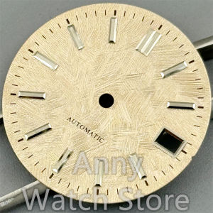 NH35 29mm Sakura Pink Ice Blue Texture Watch Dial With Hands Set Fit NH35 NH36 Movement Mens Watch Replacement Par