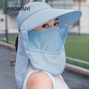 【Ready!】Hat Woman Korea Style Women Caps Women Sun Hat Summer Outdoor Beach Hats Sunscreen Neck Face Hats 360°UV Protection Caps Visor Fisherman Hat For Women