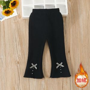 ชุดเด็กกางเกงเด็กผู้หญิงชุดฤดูใบไม้ร่วงและฤดูหนาวกางเกงขากระดิ่งบุขนทั้งตัวแบบใหม่กางเกงขายาวใส่ด้านในกันหนาวบุขนกำมะหยี่หนาพิเศษสำหรับเด็กหญิง