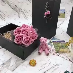 Hoa hồng sáp hoa cẩm chướng sáp thơm dịu kèm gấu bông tặng bạn gái Quà tặng hoa sáp sang trong ý nghĩa cho mẹ cô giáo nhân 20/11
