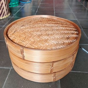 Klakat bambu bulat - klakat besar susun 2 - alat kukus dimsum - box kukus bambu