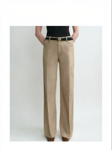 Slim Fit Faux Denim Retro Texture Leisure Low Waist Trousers Khaki