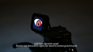 2 buah Kaca Spion Motor LED Dinamis Lampu Mata Setan Lampu Mata Setan Tahan Air Sepeda Motor Kit Retrofit Dekoratif