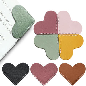 6pcs Leather Heart Bookmarks Cute Corner Page Book Marks for Teachers Students Book Reading Lovers for School Office Supplies