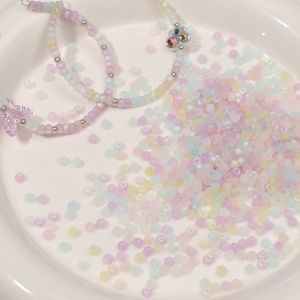 4mm Glass Frosted Aurora Rice Beads For Handmade Bracelet Necklace Earring DIY Craft Jewelry Making Accessories