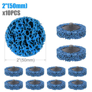 1/10pcs 2 50mm Coral Stripe Disc 6.35mm Shank Grinding Polishing Abrasive Wheel Discs for Metal Rust Removal Deburring