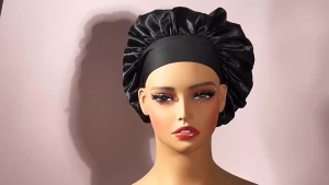 Satin Hair Bonnet 32cm Wide Band Sleep Cap Pelindung Rambut Tidur High Elastic for Women Chemotherapy Cap