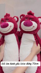 Thú nhồi bông lotso đỏ dáng dài êm mịn - Size từ 70cm đến 110cm- Quà tặng gấu dâu đậm dễ thương - Gối ôm mềm mịn cho bé.