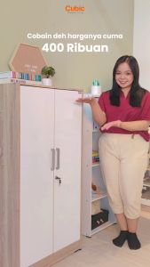 Cubic Lemari Kecil Minimalis / Almari Pakaian 2 Pintu / LUNA BL 120